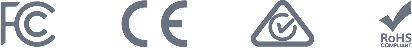 Certificazioni FCC, CE, RCM e RoHS